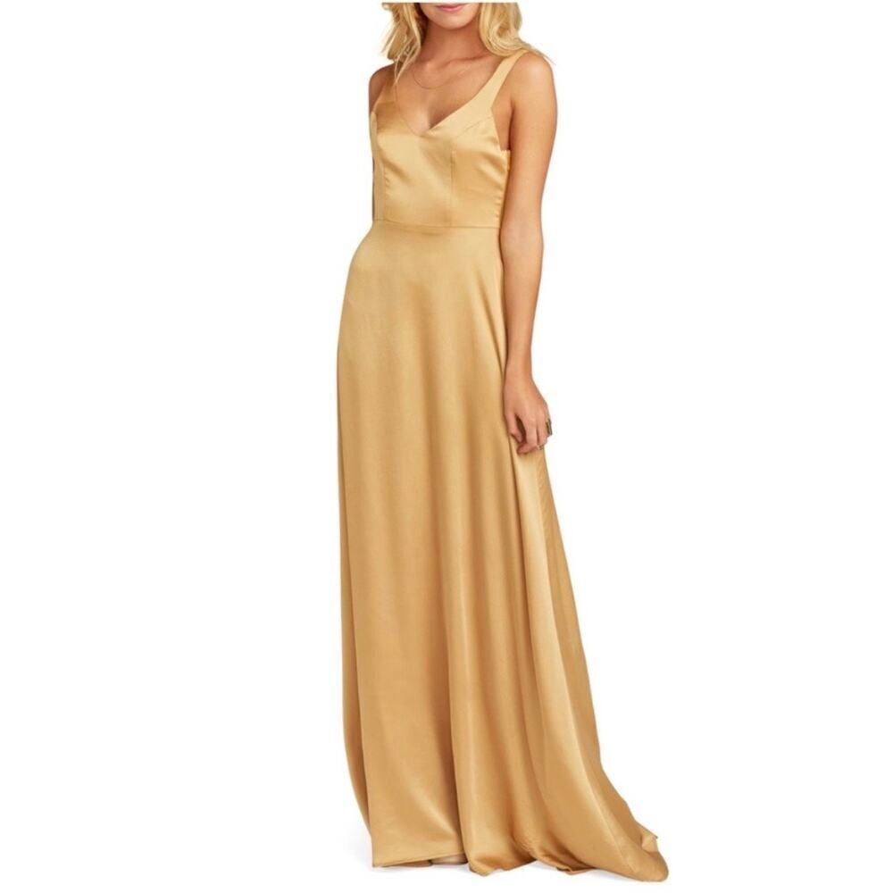 NWT‎ Show Me Your Mumu True Gold Lux Jenn Maxi Dress Size XXS